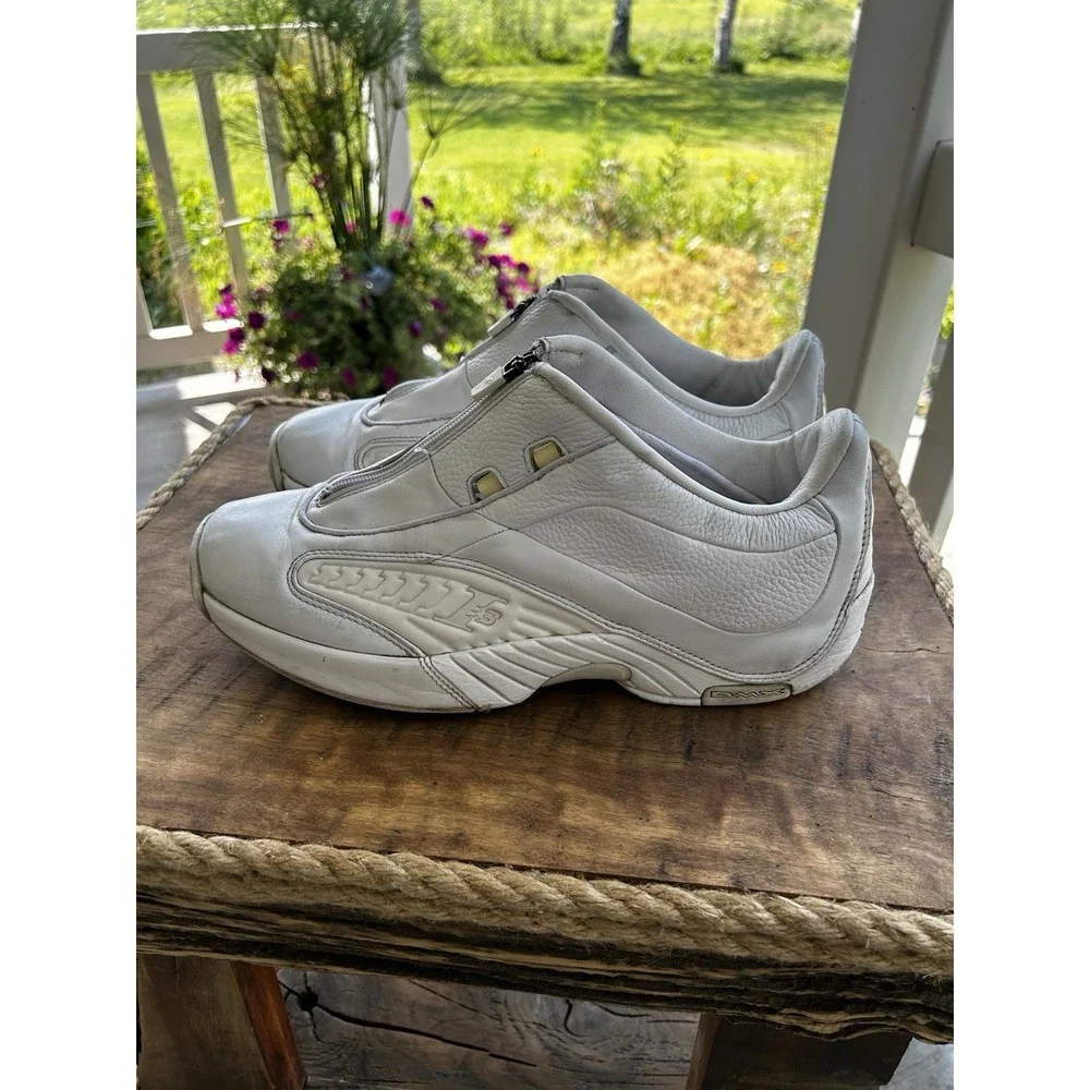 New Balance RB602 Mens 11 White Leather Zip Walking Shoes Comfort Sneakers